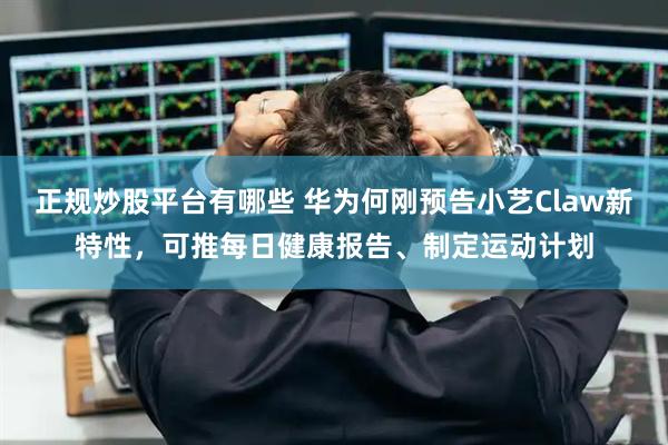 正规炒股平台有哪些 华为何刚预告小艺Claw新特性，可推每日健康报告、制定运动计划